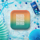 ぼんやりとエンゲージ | レトロ タイポグラフィー ペーパープレート (パーティー)