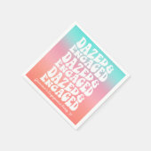 ぼんやりとエンゲージ レトロ ピンク アクア スタンダードカクテルナプキン (角)