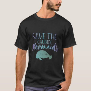 ぽちゃっ救ぽろした人魚かわいいマナティー Tシャツ