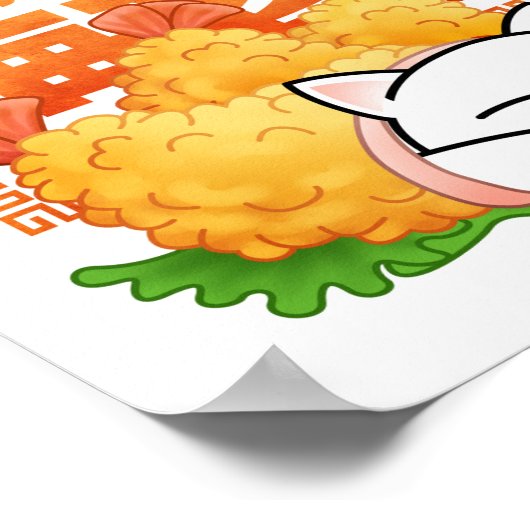 ぽちゃぽちゃのエビ天ぷら ポスター (角)