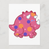 ぽちゃぽちゃのトリケラトプスの漫画の恐竜 ポストカード (正面)