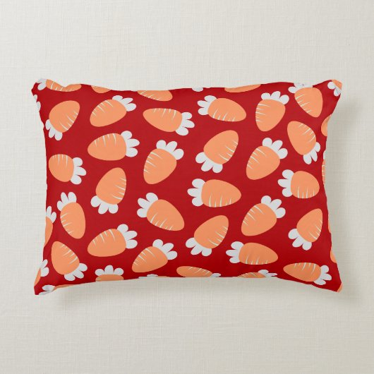 ぽちゃぽちゃのニンジン赤 アクセントクッション (正面)