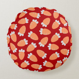 ぽちゃぽちゃのニンジン赤 ラウンドクッション