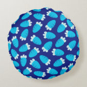 ぽちゃぽちゃのニンジン青 ラウンドクッション (裏面)