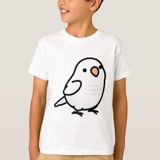 ぽちゃぽちゃのホワイトクエーカーのオウム Tシャツ (正面)