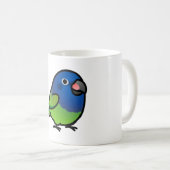 ぽちゃぽちゃの青い頭のオウム コーヒーマグカップ (正面右)