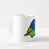 ぽちゃぽちゃの青い頭のオウム コーヒーマグカップ (正面左)