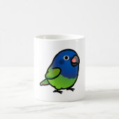 ぽちゃぽちゃの青い頭のオウム コーヒーマグカップ (中央)