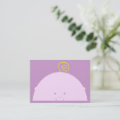 ぽちゃりと丸まった名刺を覗く 名刺 (スタンド正面)