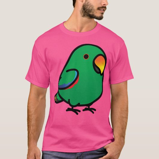 ぽちゃりと太った雄のエクラクトゥスオウム Tシャツ (正面)