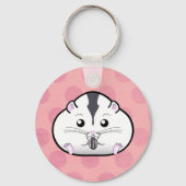 ぽちゃりと白い矮小ロシアのなハムスター キーホルダー (正面)