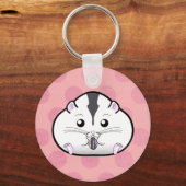ぽちゃりと白い矮小ロシアのなハムスター キーホルダー (正面)
