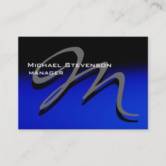 ぽちゃりと黒いモノグラムユニーク名刺 名刺 (正面)