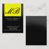 ぽっちゃりしたイエローグレーブラックモノグラムの名刺 名刺 (正面/裏面)
