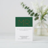 ぽっちゃりしたオレンジ色の緑の白きれいな名刺 名刺 (スタンド正面)