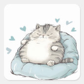 ぽっちゃりしたキャットチルビベス スクエアシール (正面)