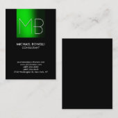 ぽっちゃりしたグリーンストライプブラック背景名刺 名刺 (正面/裏面)