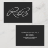 ぽっちゃりしたグレーモノグラム名刺 名刺 (正面/裏面)