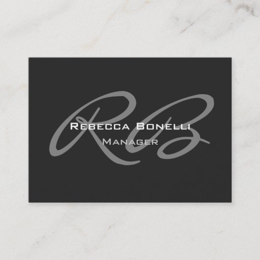 ぽっちゃりしたグレーモノグラム名刺 名刺 (正面)