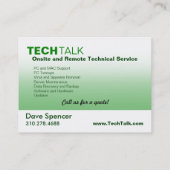 ぽっちゃりしたコンピュータ技術者の技術のサーキットボード 名刺 (裏面)