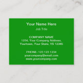 ぽっちゃりしたシャムロックの名刺のテンプレート 名刺 (裏面)