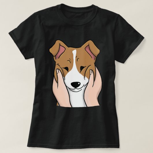 ぽっちゃりしたチークジャック・ラッセル・テリア犬 Tシャツ (デザイン正面)