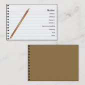 ぽっちゃりしたノート- 名刺 (正面/裏面)
