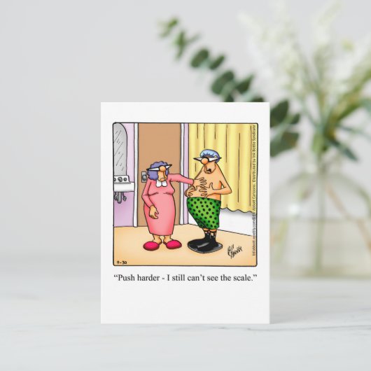 ぽっちゃりしたハビーユーモアポストカード ポストカード (スタンド正面)