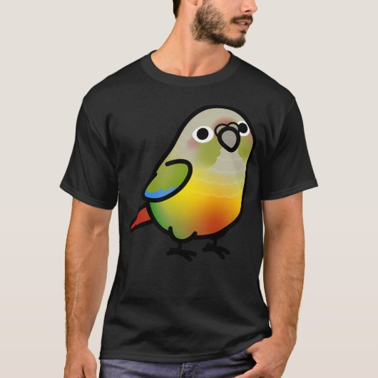 ぽっちゃりしたパイナップルグリーンの頬の構成 Tシャツ (正面)