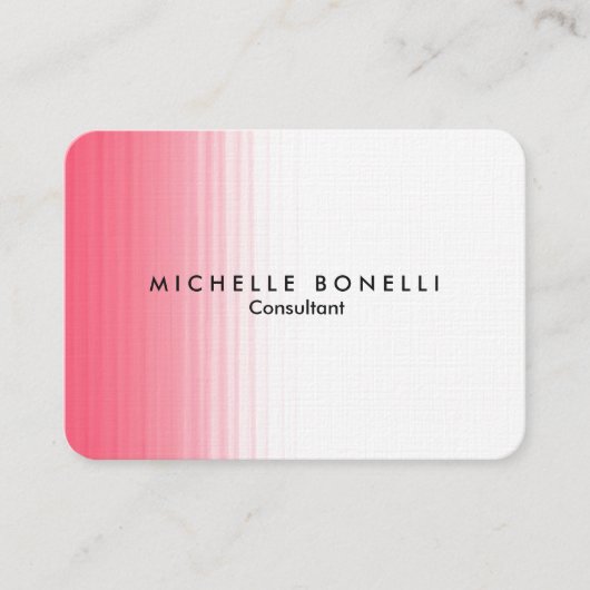 ぽっちゃりしたピンクの白ミニマルフェミニンリストプレーンモダン 名刺 (正面)