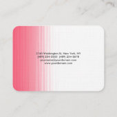 ぽっちゃりしたピンクの白ミニマルフェミニンリストプレーンモダン 名刺 (裏面)