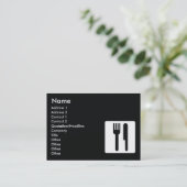 ぽっちゃりしたフォークおよびナイフ- 名刺 (スタンド正面)