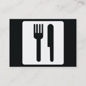 ぽっちゃりしたフォークおよびナイフ- 名刺 (裏面)