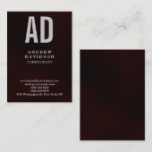 ぽっちゃりしたブラウニー赤モノグラムプレーン名刺 名刺 (正面/裏面)