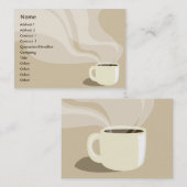 ぽっちゃりしたブラウンのコーヒーカップ- 名刺 (正面/裏面)
