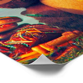 ぽっちゃりしたベア食べ物ーのチーズバーガー ポスター (角)