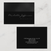 ぽっちゃりしたメイクアップアーティストスクリプトグレーの名刺 名刺 (正面/裏面)