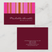 ぽっちゃりしたメイクアップアーティストスクリプトピンクフェミニン 名刺 (正面/裏面)