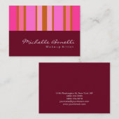 ぽっちゃりしたメイクアップアーティストスクリプトピンクフェミニン 名刺 (正面/裏面)