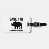ぽっちゃりしたユニコーンのサイ ラゲッジタグ (正面横)