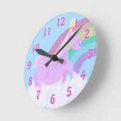 ぽっちゃりしたユニコーンは愛を必要としますも ラウンド壁時計 (傾斜)