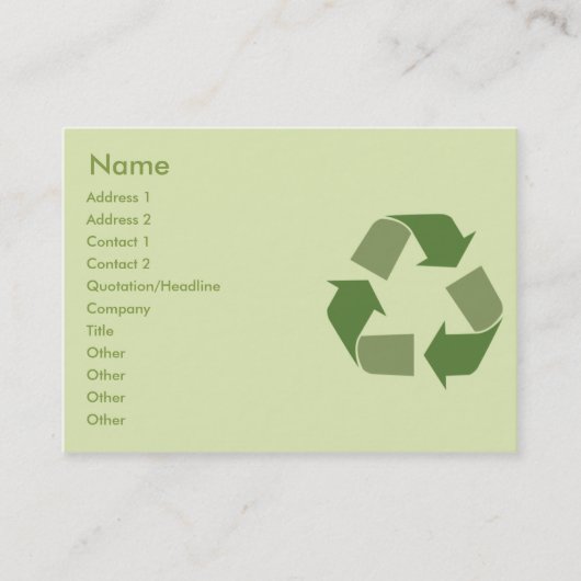 ぽっちゃりしたリサイクル- 名刺 (正面)