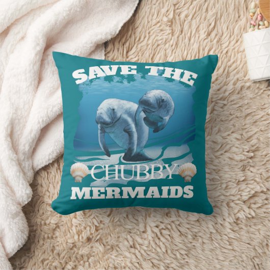 ぽっちゃりした人魚のマナティーを救って下さい クッション (ブランケット)