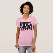 ぽっちゃりした女の子はTシャおもしろいツを可愛がる Tシャツ (正面フル)
