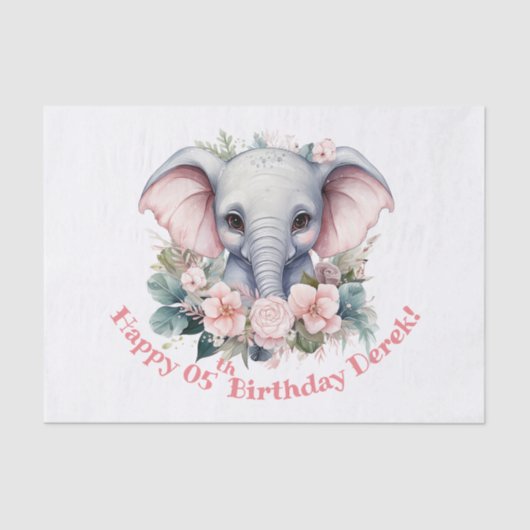 ぽっちゃりした子供の誕生日 薄葉紙 (正面)