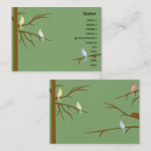 ぽっちゃりした木の鳥- 名刺 (正面/裏面)