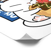 ぽっちゃりした猫たこ焼き ポスター (角)
