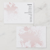 ぽっちゃりした白い（ばちゃばちゃ）跳ねるのピンク- 名刺 (正面/裏面)