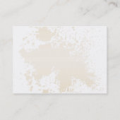 ぽっちゃりした白い(ばちゃばちゃ)跳ねるのベージュ色- 名刺 (裏面)