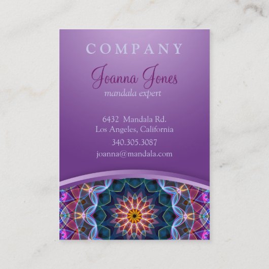 ぽっちゃりした紫色のはす曼荼羅 名刺 (裏面)